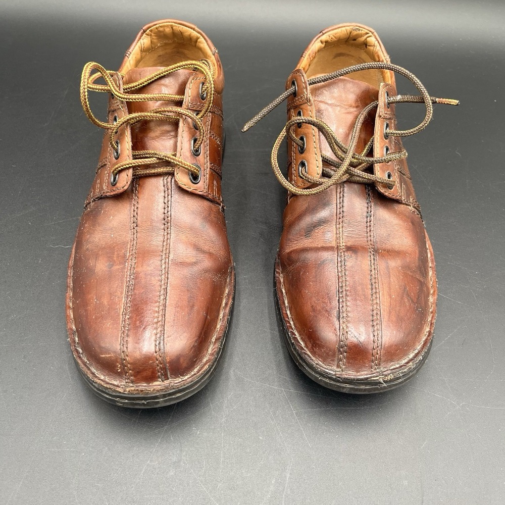 Clark's Men's Touareg Brown Leather Oxford Dress Shoes Size 8 Casual Formal
